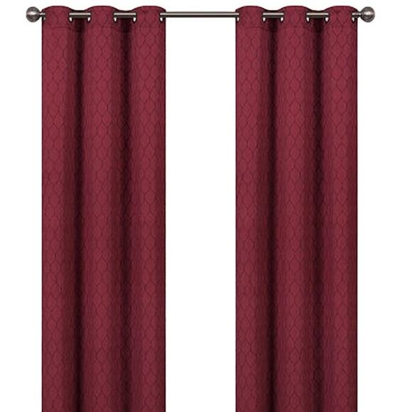 Regal Home Mackenna Jacquard Light-Filtering Grommet Set/2 Curtain Panels 38x84 - Picture 1 of 5